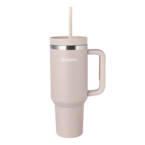 1.2L Jumbo Vacuum Tumbler W/Straw - Cream Brown